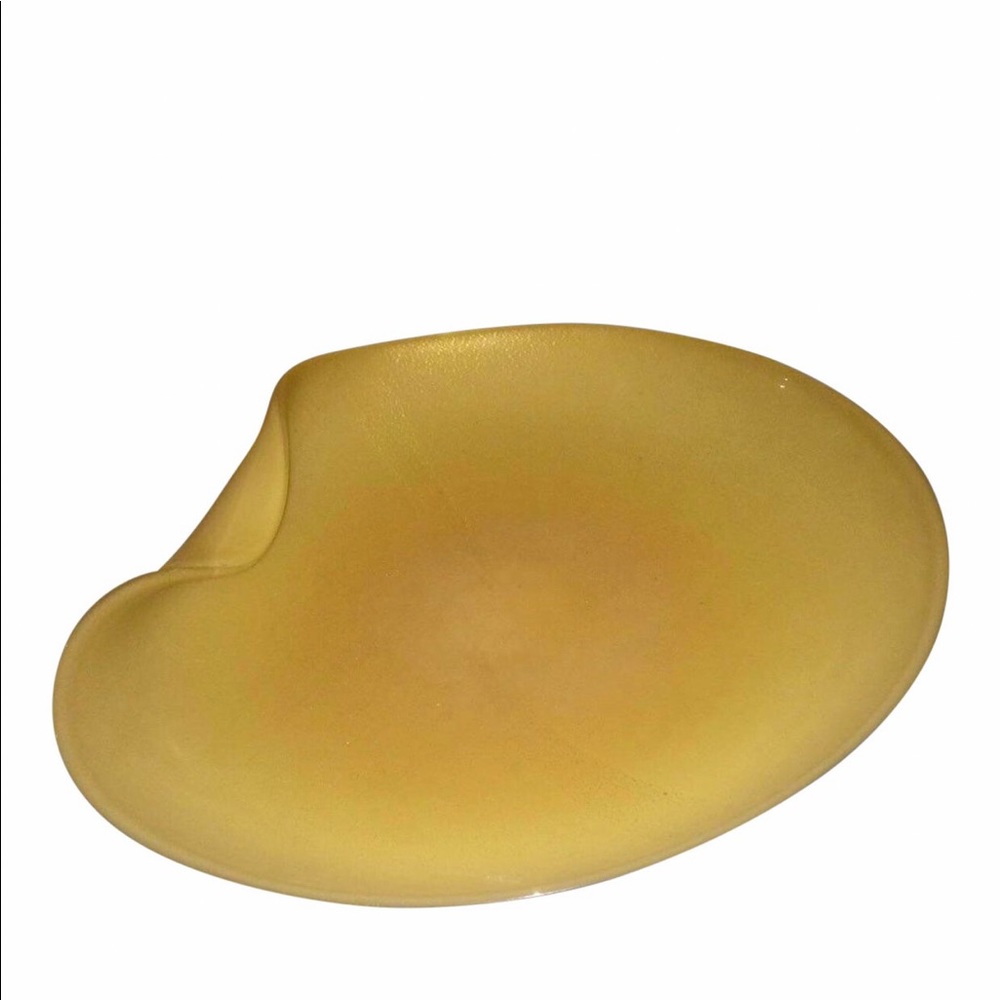 Vintage Murano Dish Bowl 1950’s Gold Flecks Large